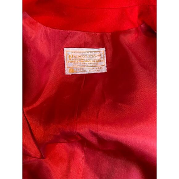 vintage pendleton blazer red size medium small womens retro virgin wool coat - Picture 3 of 4